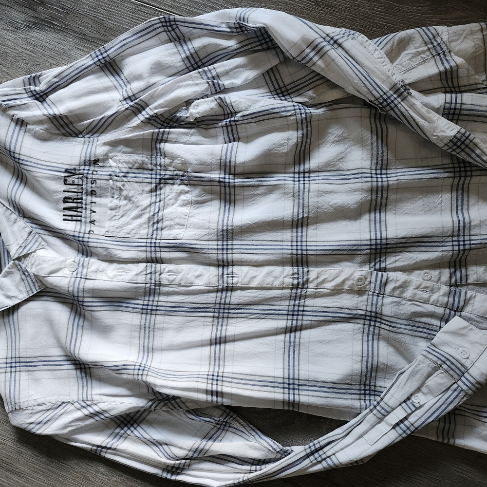 Harley-Davidson Women's White Plaid Shirt